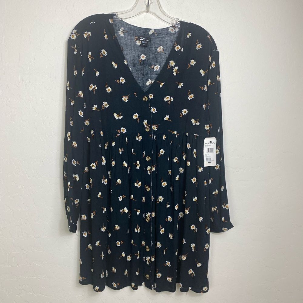 Billabong S/P dress babydoll mini long sleeve lightweight and flowing